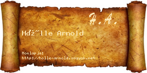 Hölle Arnold névjegykártya